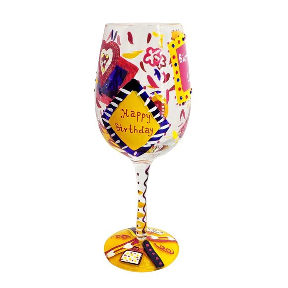 Lolita BIRTHDAY GIRL Love My Wine Collection Hand Painted Wine Glass 15 oz - Picture 8 of 11